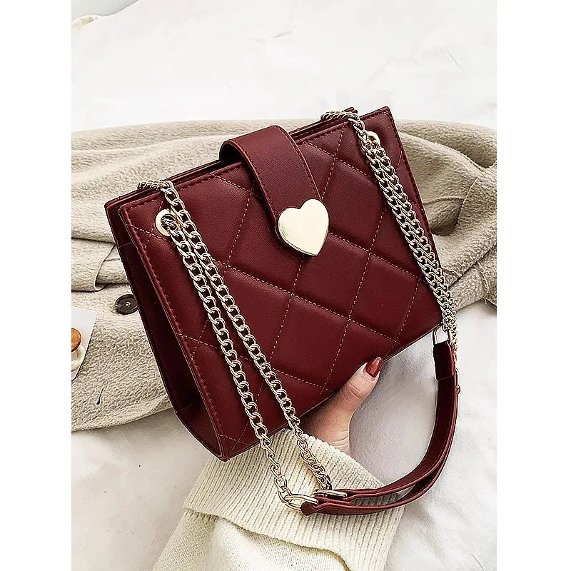 Niche red bridal bag womens 2024 new fashion texture womens bag retro shoulder bag versatile crossbody wedding bag 5