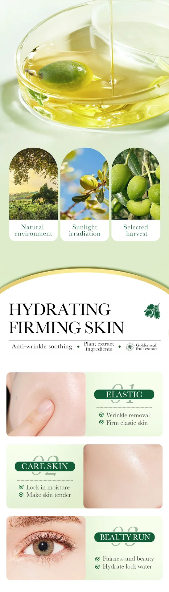 ZOZU Olive Anti Wrinkle Soothing 6-piece Set Open Box Display, Moisturizing Men's Skincare Products, Yiwu Cross border Source