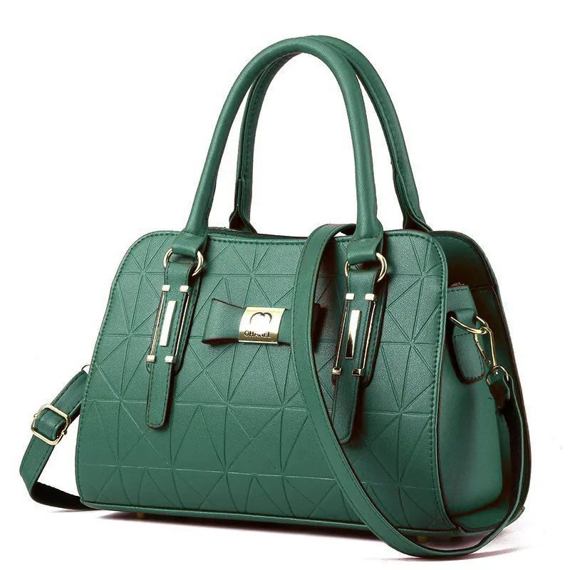Bow womens bag 2024 European and American new fashion embossed handbag foreign trade large capacity shoulder bag 13