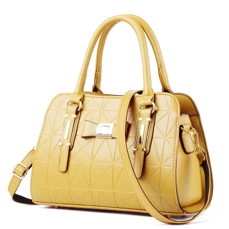 Bow womens bag 2024 European and American new fashion embossed handbag foreign trade large capacity shoulder bag 7