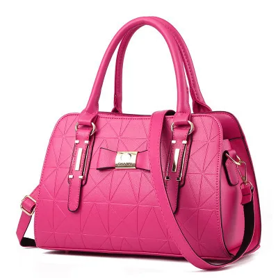 Bow womens bag 2024 European and American new fashion embossed handbag foreign trade large capacity shoulder bag 8