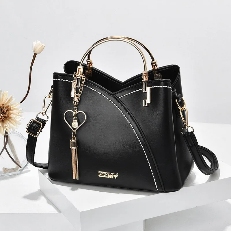 Womens Bag 2024 New Trendy Handbag Korean Edition Color Contrasting Large Capacity Fashion Single Shoulder Crossbody Bag One Pie 9