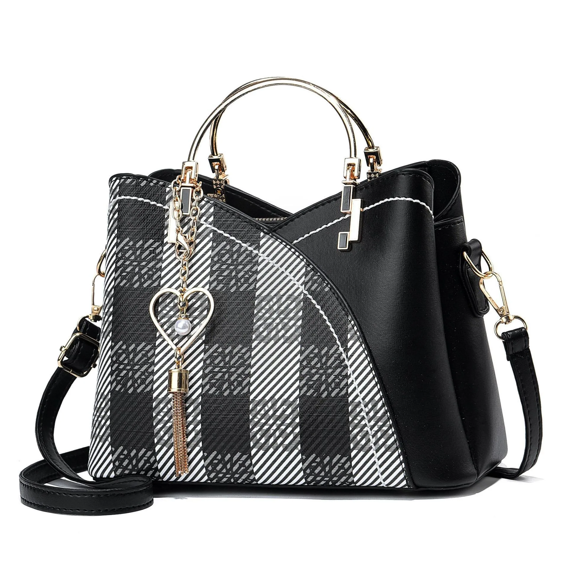 Womens Bag 2024 New Trendy Handbag Korean Edition Color Contrasting Large Capacity Fashion Single Shoulder Crossbody Bag One Pie 4