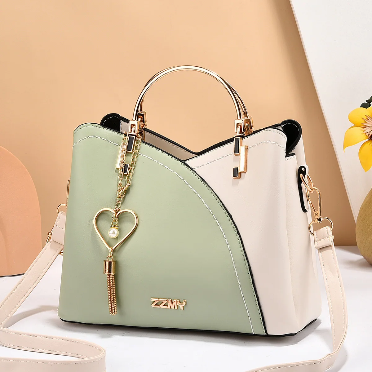 Womens Bag 2024 New Trendy Handbag Korean Edition Color Contrasting Large Capacity Fashion Single Shoulder Crossbody Bag One Pie 16