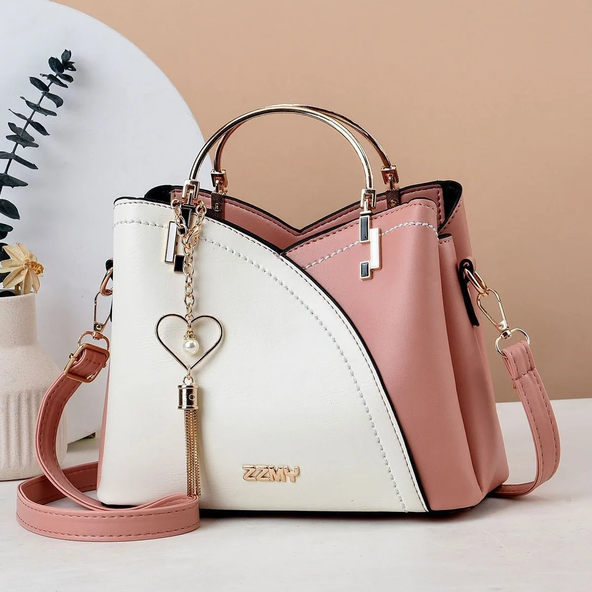 Womens Bag 2024 New Trendy Handbag Korean Edition Color Contrasting Large Capacity Fashion Single Shoulder Crossbody Bag One Pie 8