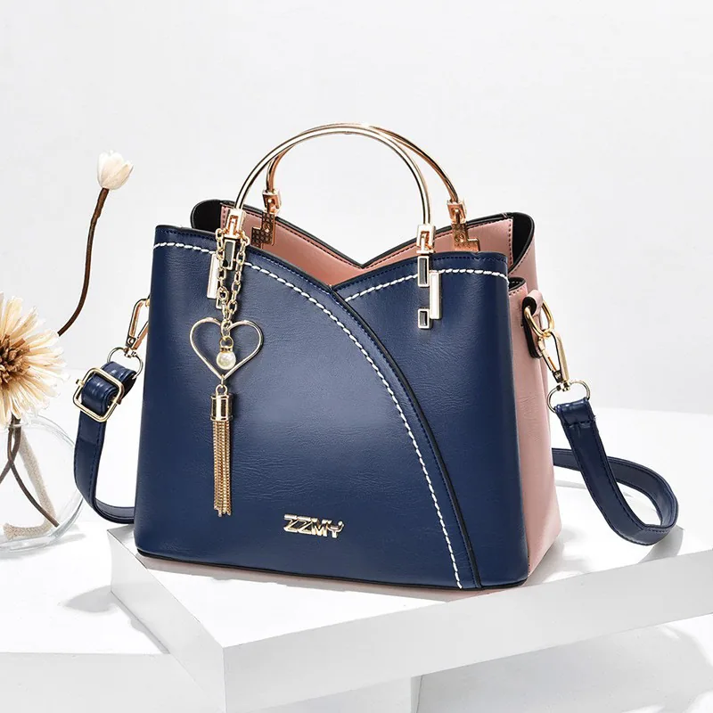 Womens Bag 2024 New Trendy Handbag Korean Edition Color Contrasting Large Capacity Fashion Single Shoulder Crossbody Bag One Pie 15