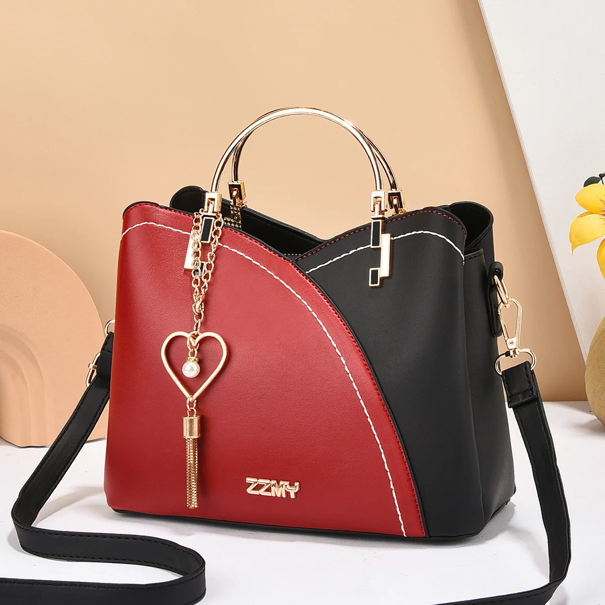 Womens Bag 2024 New Trendy Handbag Korean Edition Color Contrasting Large Capacity Fashion Single Shoulder Crossbody Bag One Pie 10