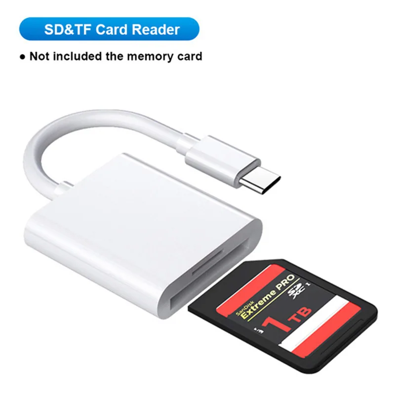 TYPE-C card reader TF/SD card reader 2-in-1 card reader supports up to 1TB