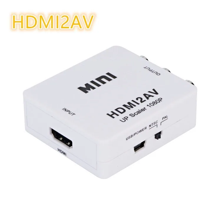 Little white box AV to VGA high-definition video switching mini AV2VGA 1080P TV box set-top box converter