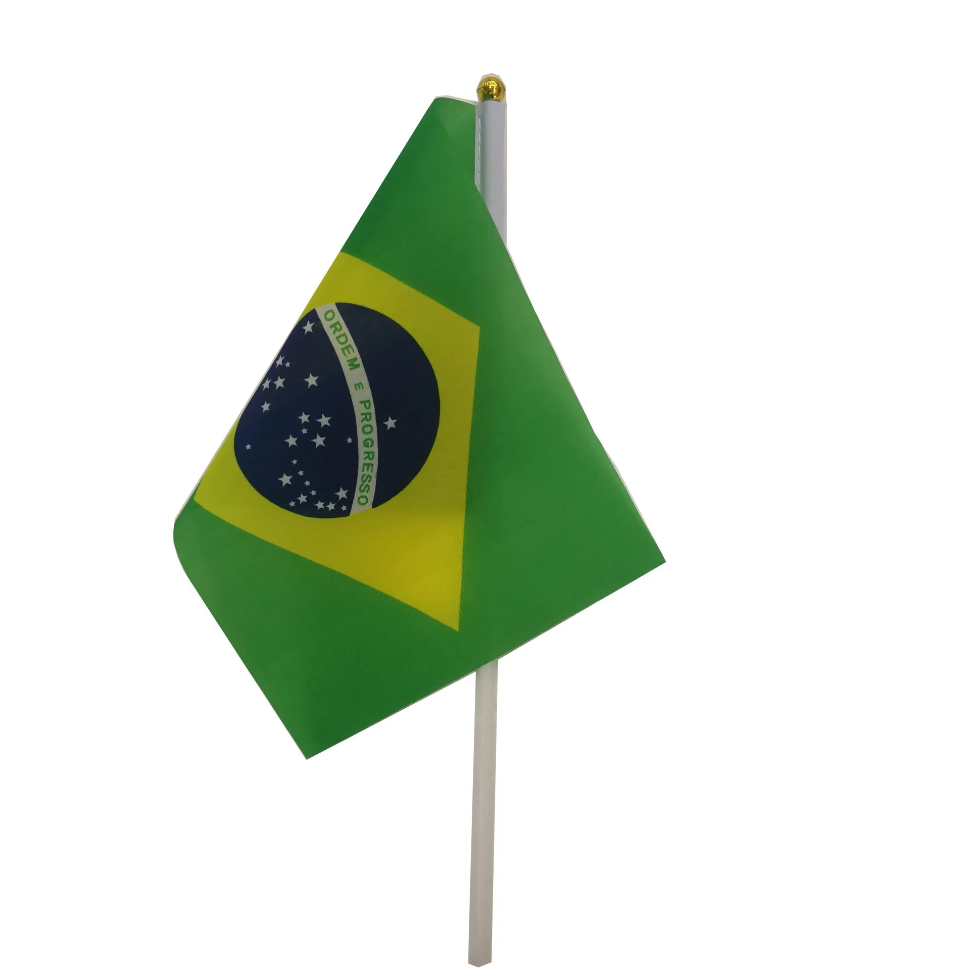 No. 8 Brazilian flag 14 * 21cm polyester flag manufacturer Brazil hand-cranked national flag spot wholesale including rod - Flags, Banners & Accessories 3