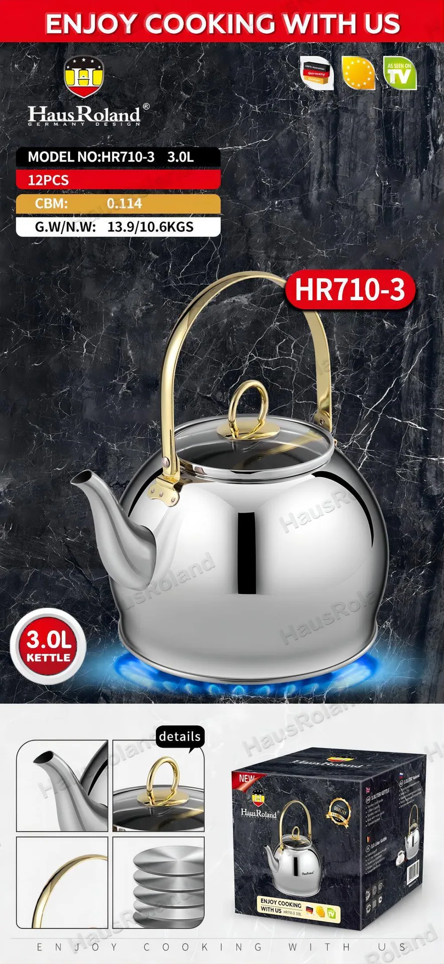 New simple stainless steel kettle household gas induction cooker glass cover directly from the manufacturer 8