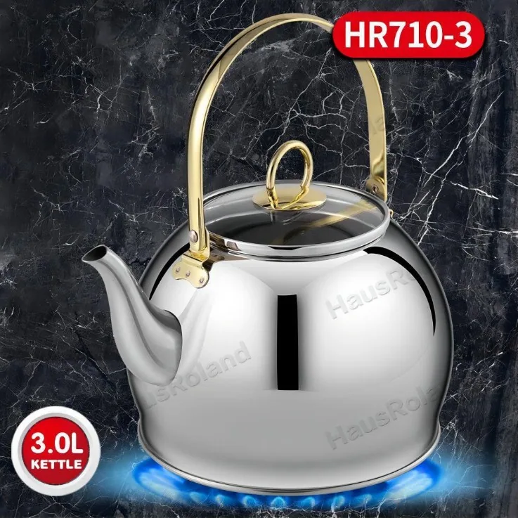 New simple stainless steel kettle household gas induction cooker glass cover directly from the manufacturer 3