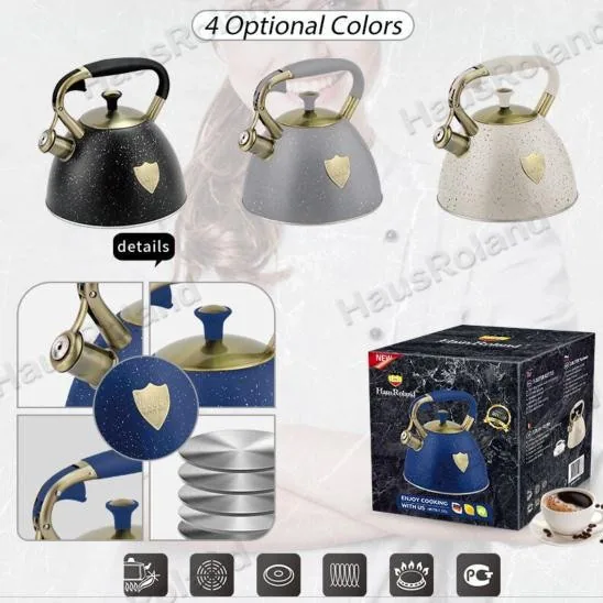 304 حفاظ استیل ضد زنگ خانگی زنگ کتری ته اجاق گاز گاز جهانی نقطه ای آب جوش سوت