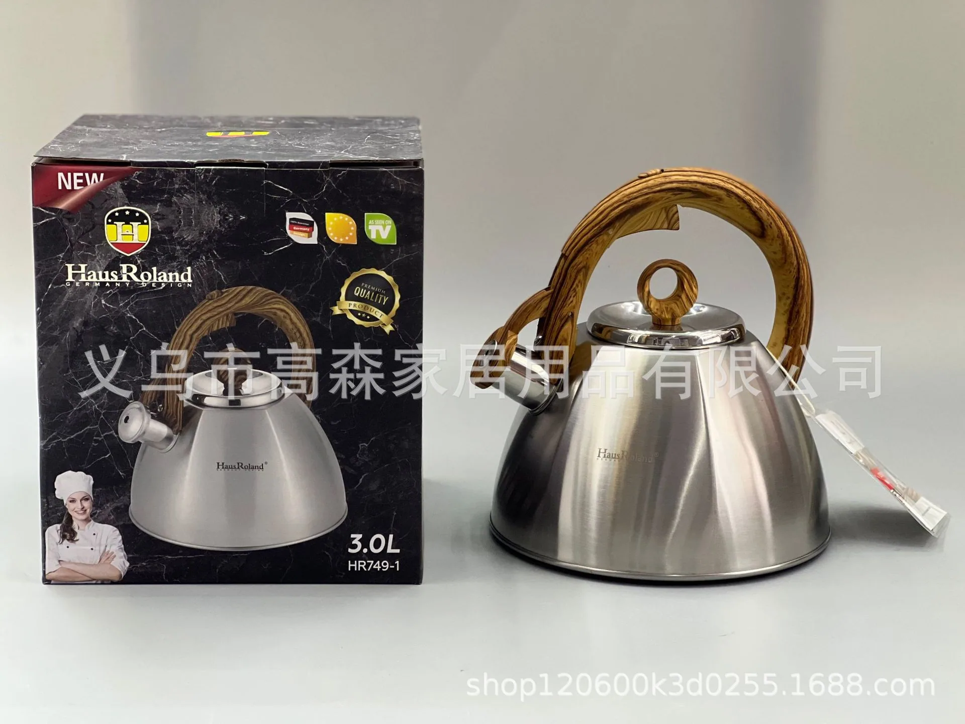 Stainless steel gas kettle Thickened bottom whistle kettle 3L gas induction cooker can be used to boil the kettle 8
