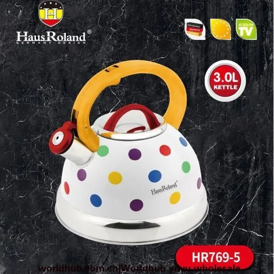 New Household Gas Kettle Stainless Steel Color Polka Dot Buzzer Kettle 3L Water Boiling Buzzer Open Kettle