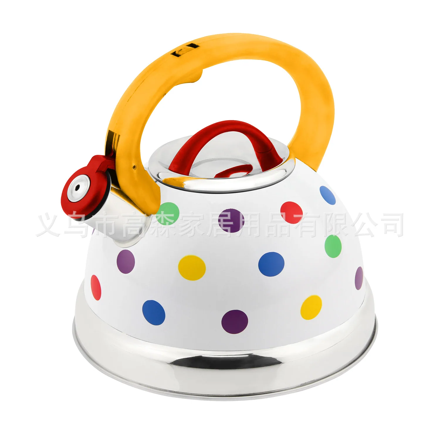 New Household Gas Kettle Stainless Steel Color Polka Dot Buzzer Kettle 3L Water Boiling Buzzer Open Kettle 3
