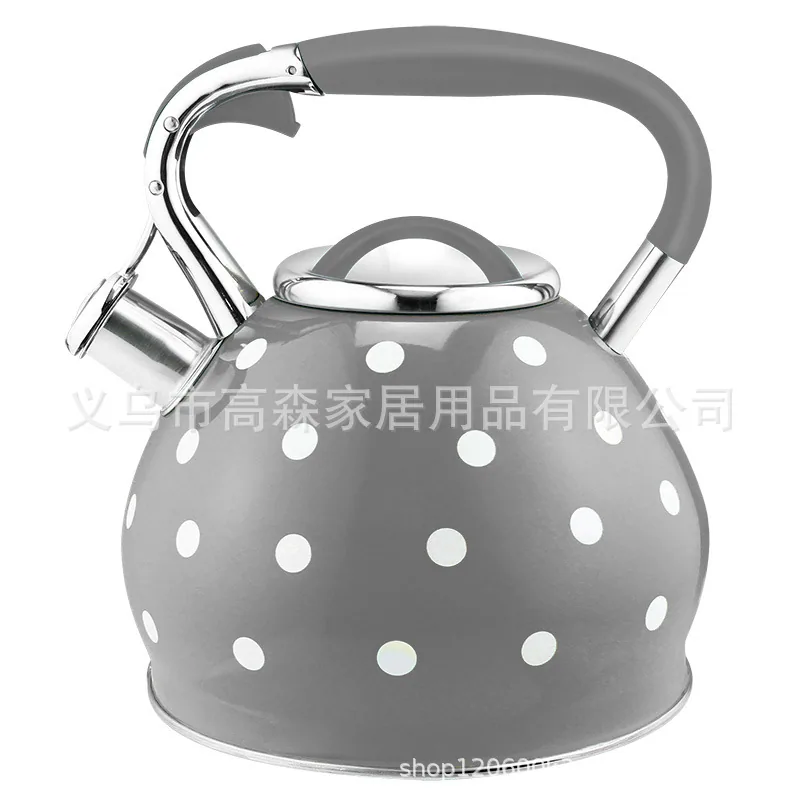 HausRoland stainless steel zinc alloy whistle kettle gas induction cooker general paint polka dot spot 4
