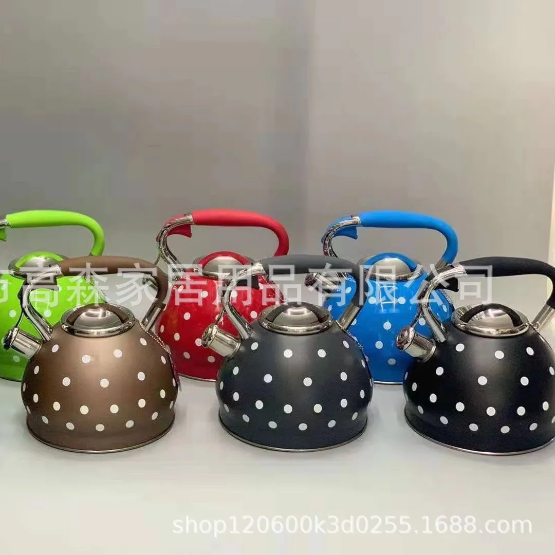 HausRoland stainless steel zinc alloy whistle kettle gas induction cooker general paint polka dot spot 6