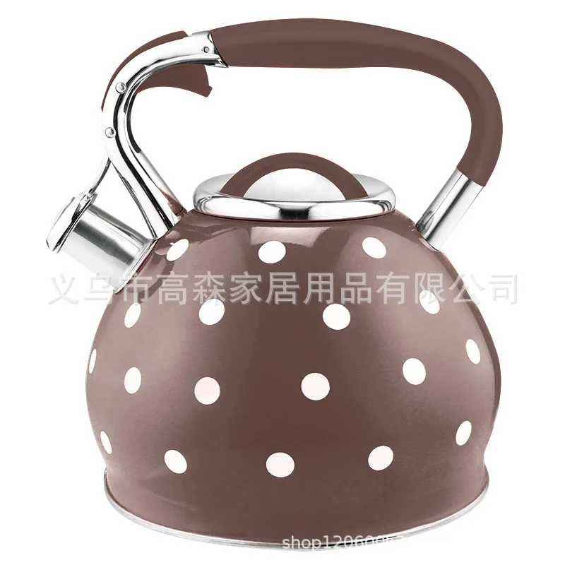 HausRoland stainless steel zinc alloy whistle kettle gas induction cooker general paint polka dot spot 5