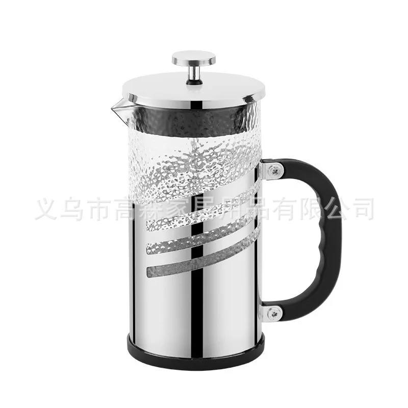 Stainless steel 304 method press pot Hand punching press Filter pressing Coffee pot High borosilicate glass Household tea brewer 3