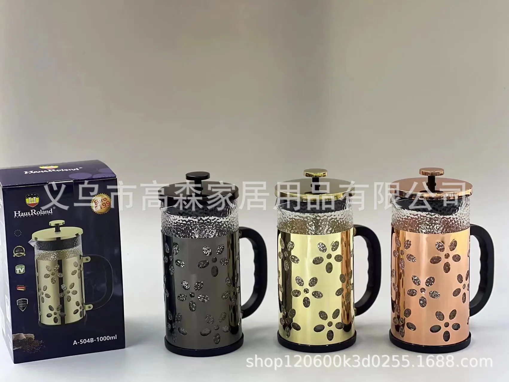 Stainless steel 304 method press pot Hand punching press Filter pressing Coffee pot High borosilicate glass Household tea brewer 2