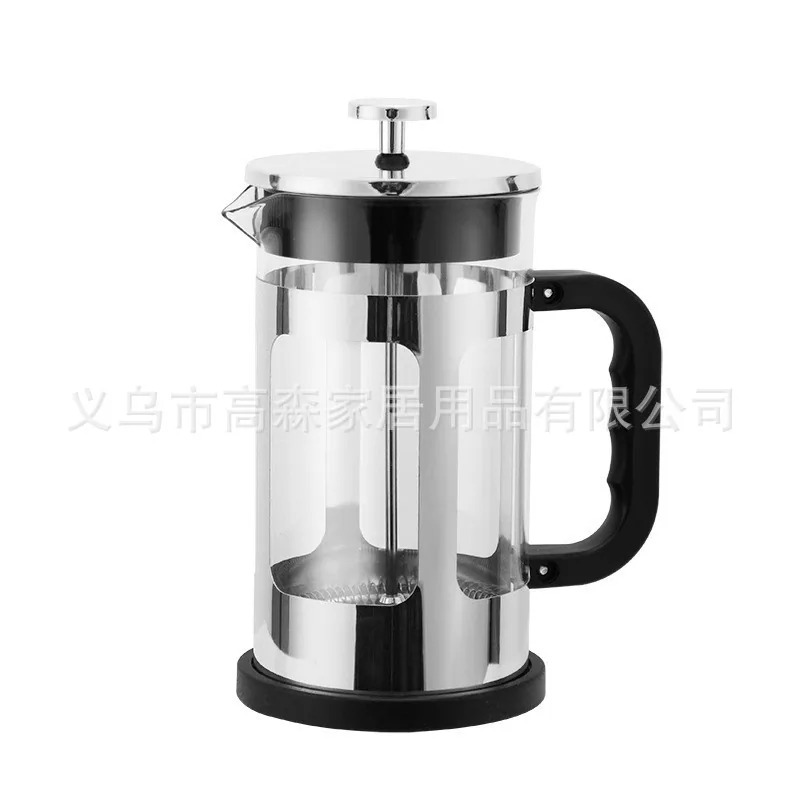 Stainless steel 304 method press pot Hand punching press Filter pressing Coffee pot High borosilicate glass Household tea bre