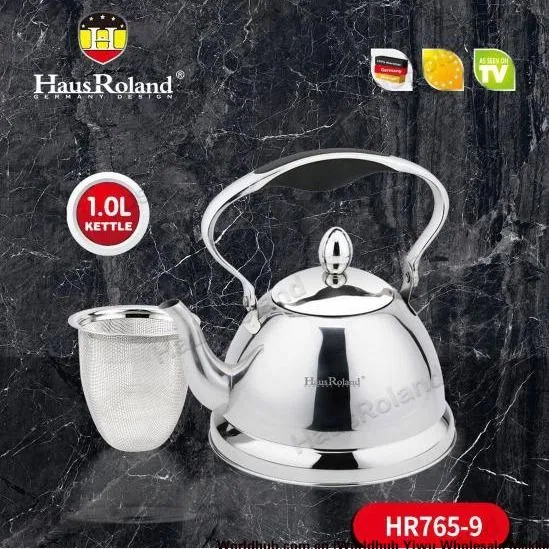 HausRoland stainless steel mirror light long pointed mouth coffee small teapot kettle thickened spot tea leak 1L