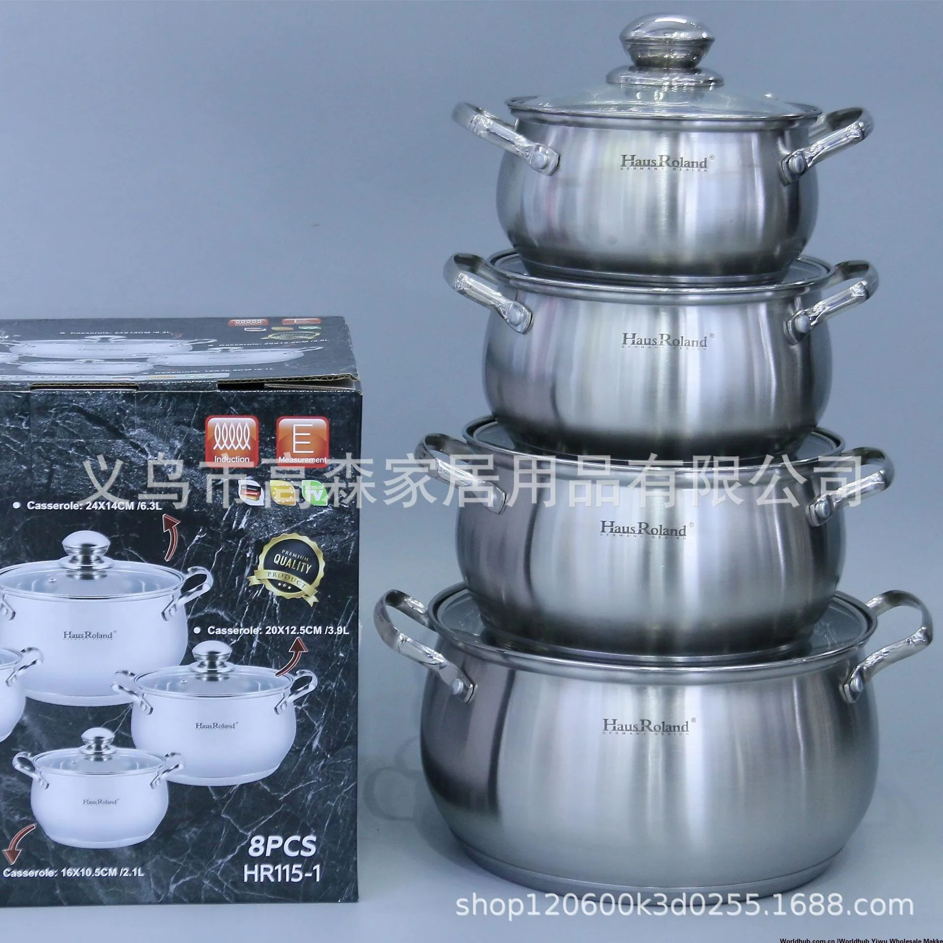 Ensemble de marmites à soupe en acier inoxydable, commerce extérieur, original, binaural unique, fond épais, marmite à soupe 6
