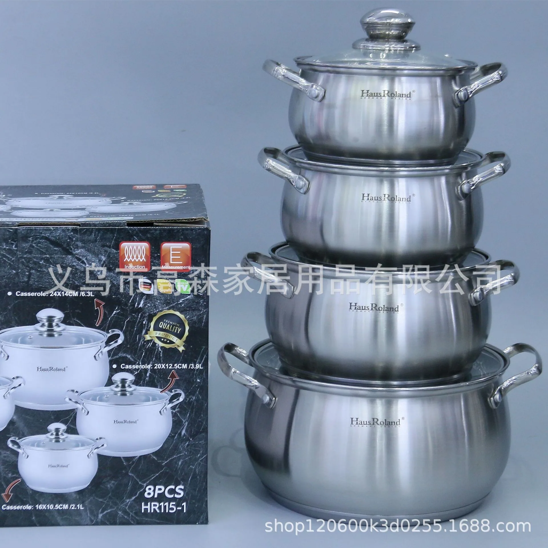 Ensemble de marmites à soupe en acier inoxydable, commerce extérieur, original, binaural unique, fond épais, marmite à soupe 9