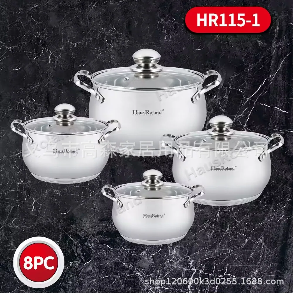Ensemble de marmites à soupe en acier inoxydable, commerce extérieur, original, binaural unique, fond épais, marmite à soupe 5