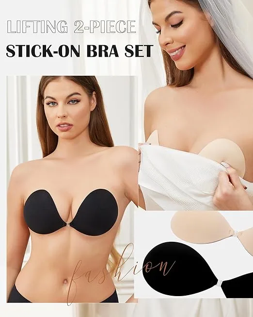 Close up of adhesive bra details, medical grade strong adhesive matte skin friendly fabric, reusable without damaging the ski