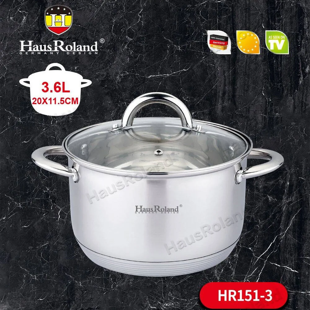 Factory wholesale stainless steel single pot four sizes bottom thickened kitchen multi-purpose pot binaural small hot pot 3