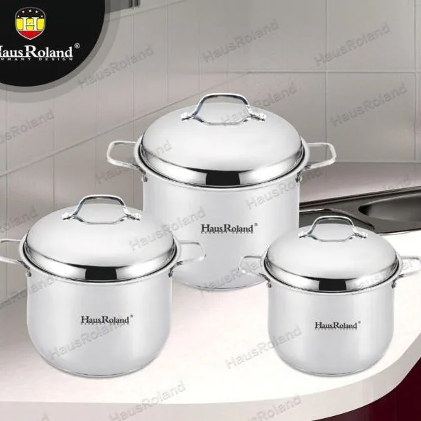 Large capacity soup pot steamer stewing stainless steel three-piece set thickened gas stove induction cooker general factory dir