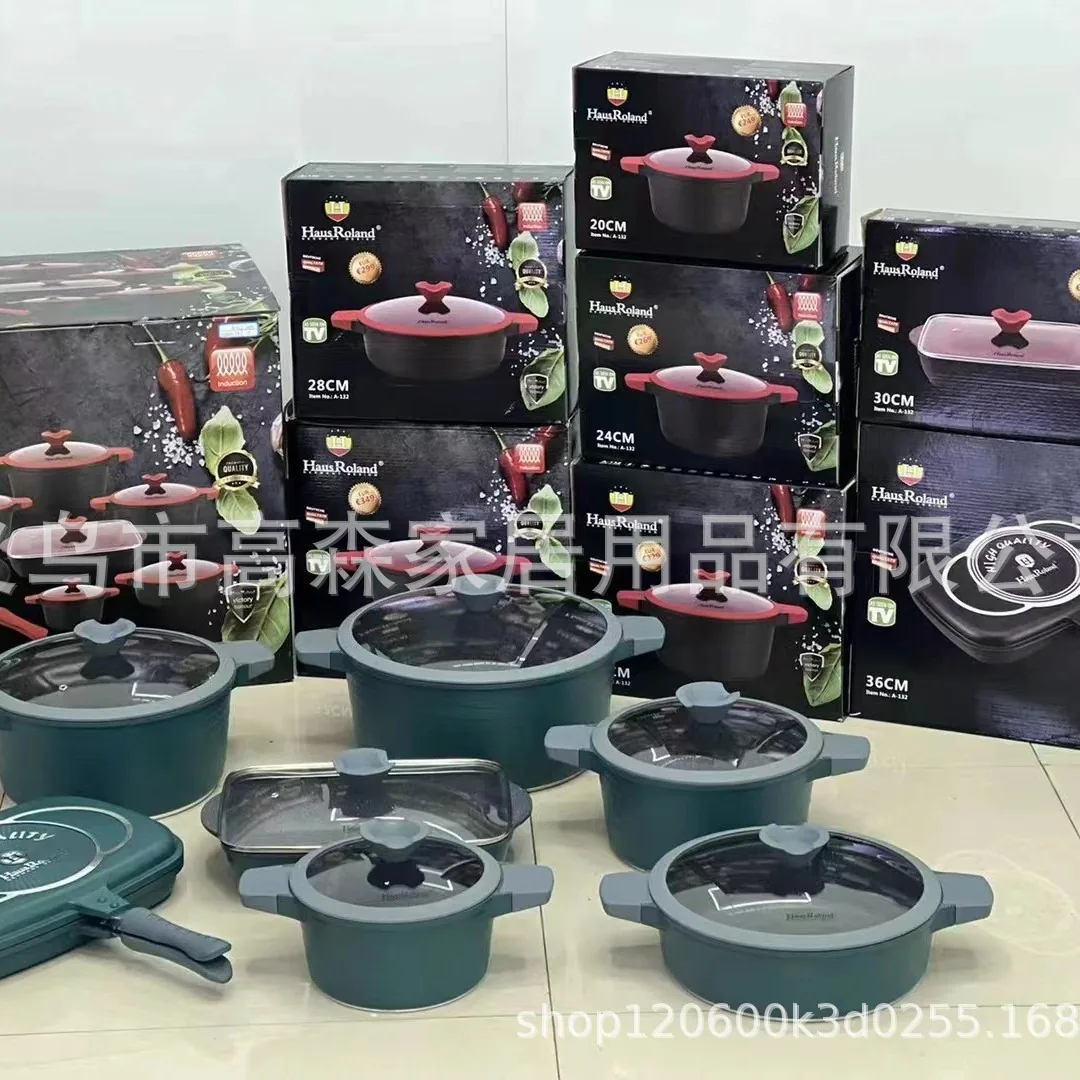 Maifanshi non-stick pan household wok aluminum die-casting braised soup pan saucepan frying pan grilled fish pan gift set pan 2