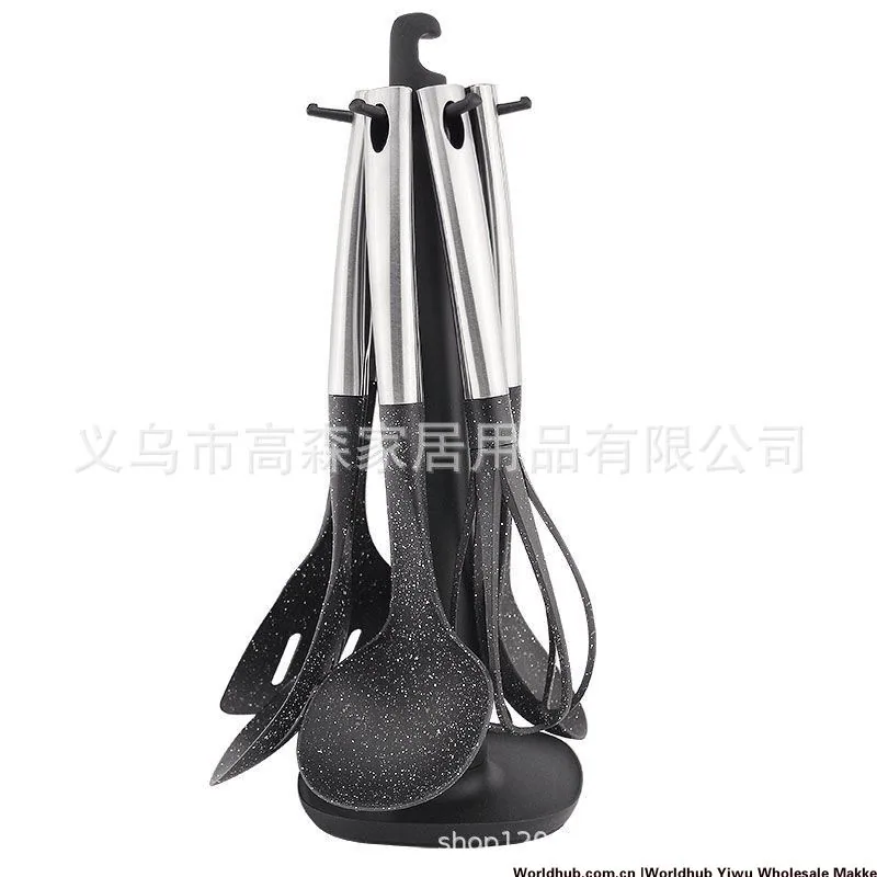 Non-stick pan, high temperature resistant nylon spatula, rice spoon, frying spatula, egg salvager, hedge spoon, kitchen tool set 2