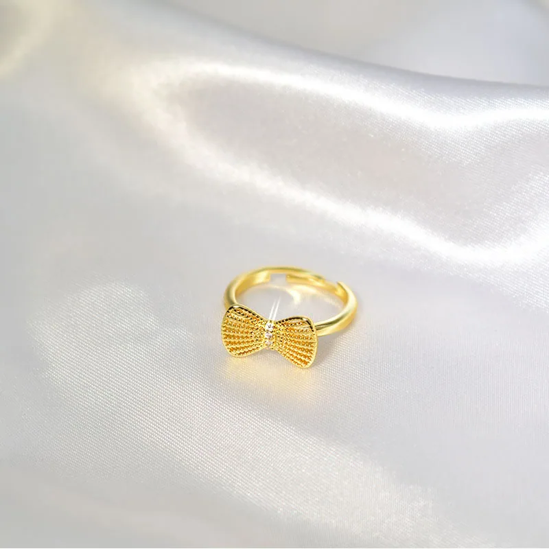 Version coréenne populaire de la même bague à nœud, simple et à la mode, personnalisée pour femmes, index creux, vente en gros 5