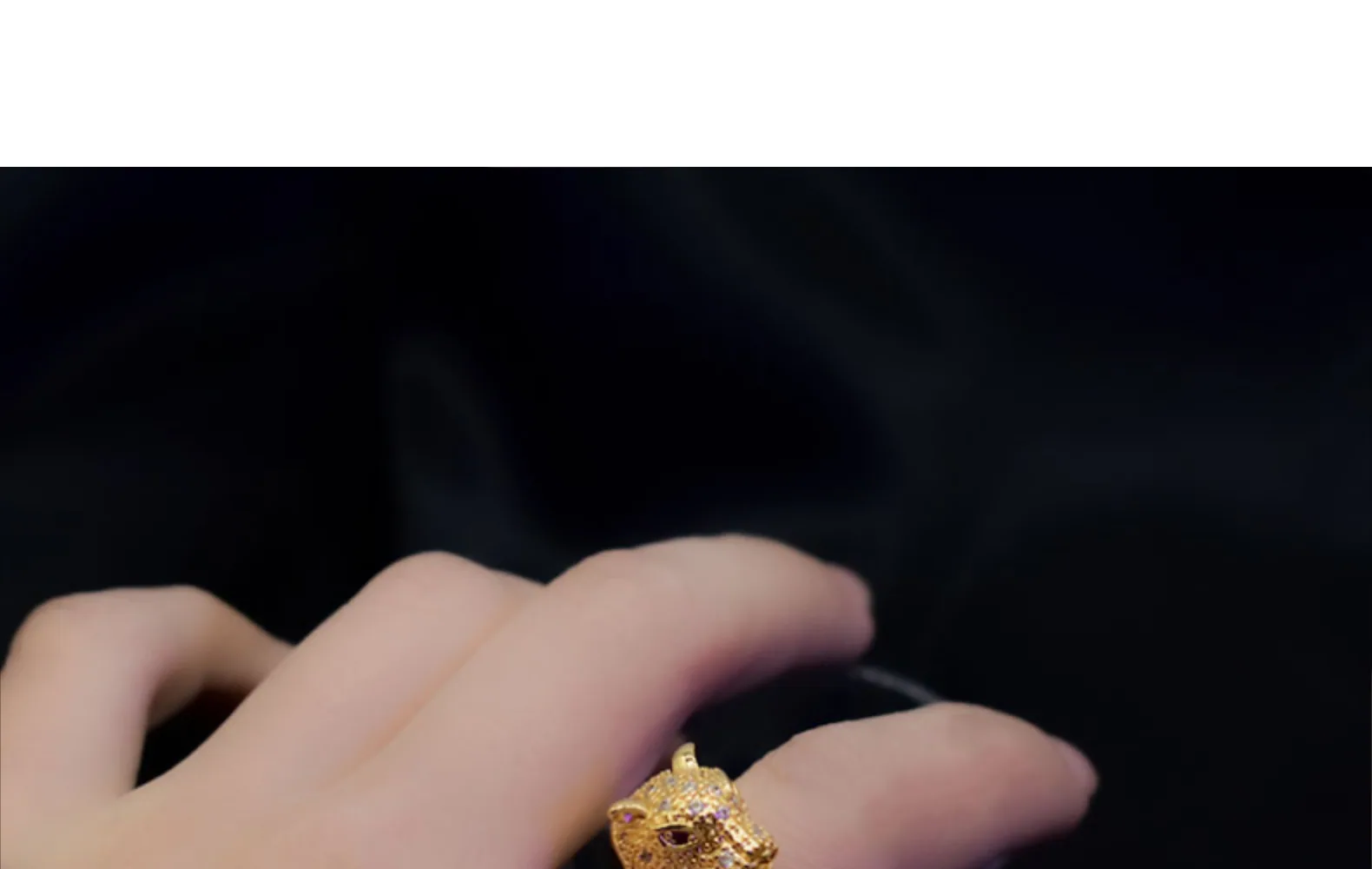 Cross-border hot-selling leopard head ring fashion trend atmosphere micro-inlaid zircon opening adjus ring summer explosion 12
