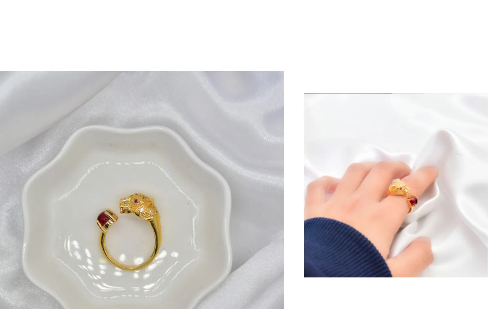 Cross-border hot-selling leopard head ring fashion trend atmosphere micro-inlaid zircon opening adjus ring summer explosion 15