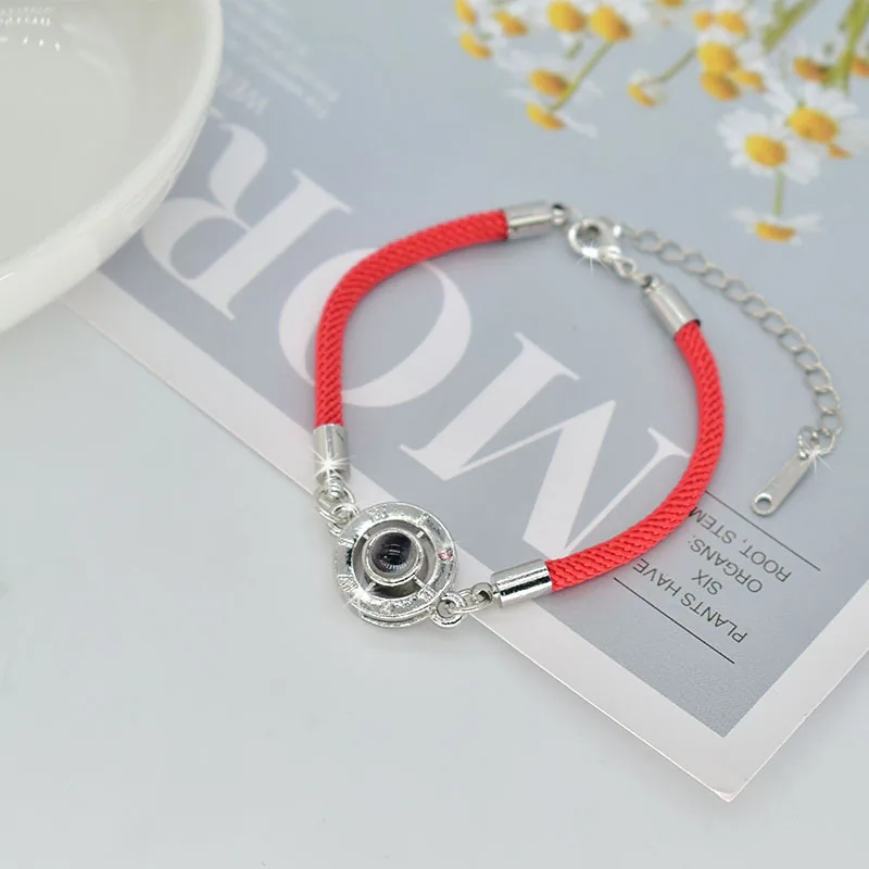 Letupan Douyin boleh memancarkan 100 bahasa gelang pasangan fesyen serba boleh I love you Valentines Day gift borong 3