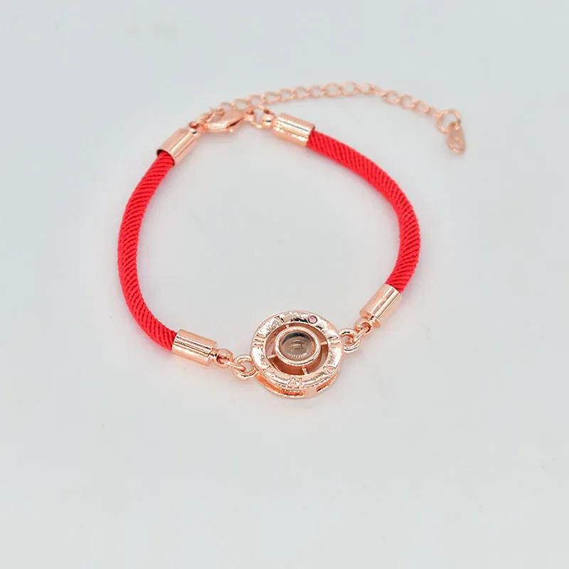 Letupan Douyin boleh memancarkan 100 bahasa gelang pasangan fesyen serba boleh I love you Valentines Day gift borong
