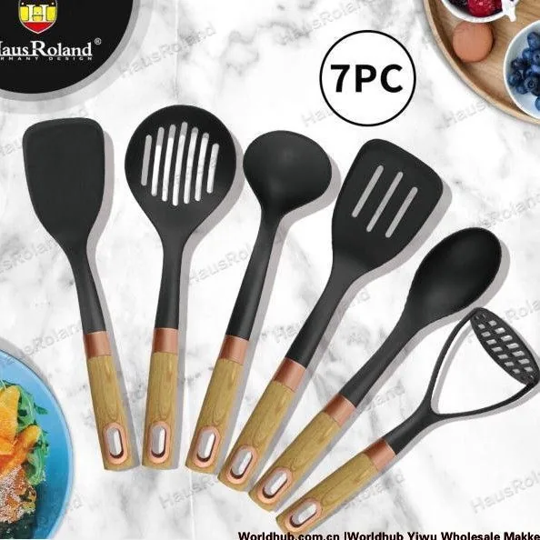 HausRoland nylon kitchen tools marble frying spatula rice spoon soup spoon colander potato press spot set