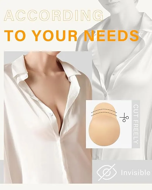 Medical grade silicone material details close-up soft skin friendly strapless invisible bra strong adhesive chest patch