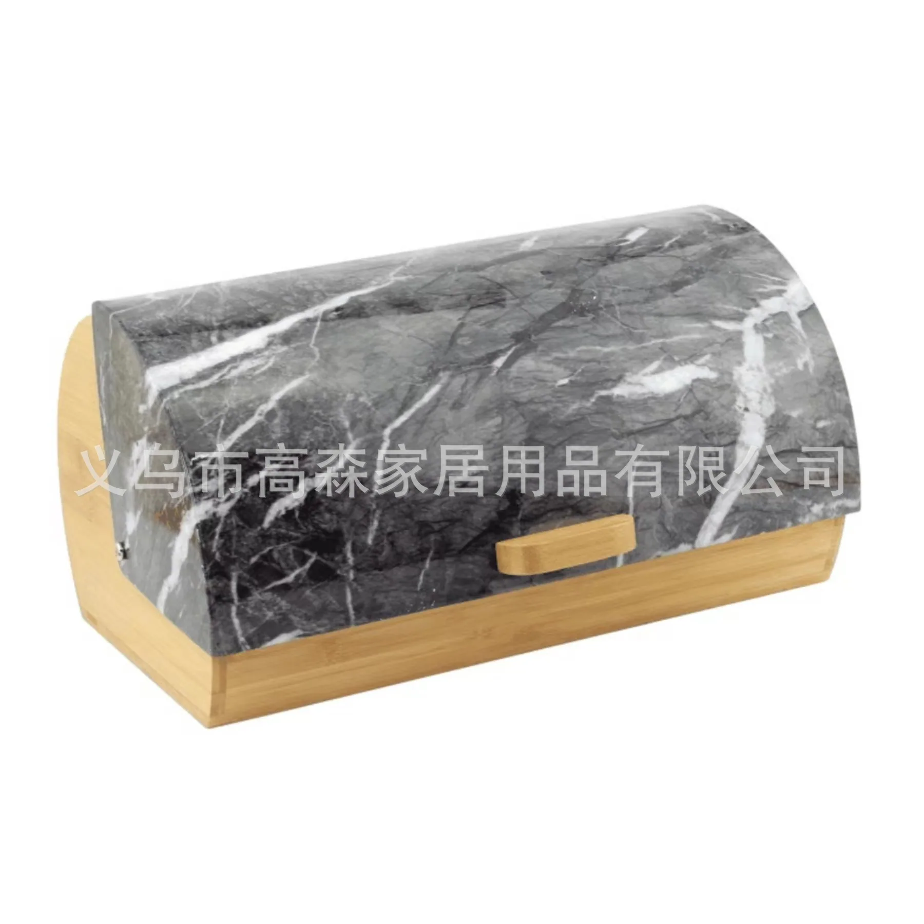 HausRoland Home Storage Box Marble Flip Bamboo Wood Bread Box Dustproof and Moisture-proof Fresh-keeping Cosmetics 5