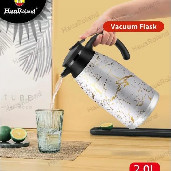 Household stainless steel 304 vacuum insulated bottle with gold plated Middle Eastern penguin press coffee bottle 2L in stock gi 2