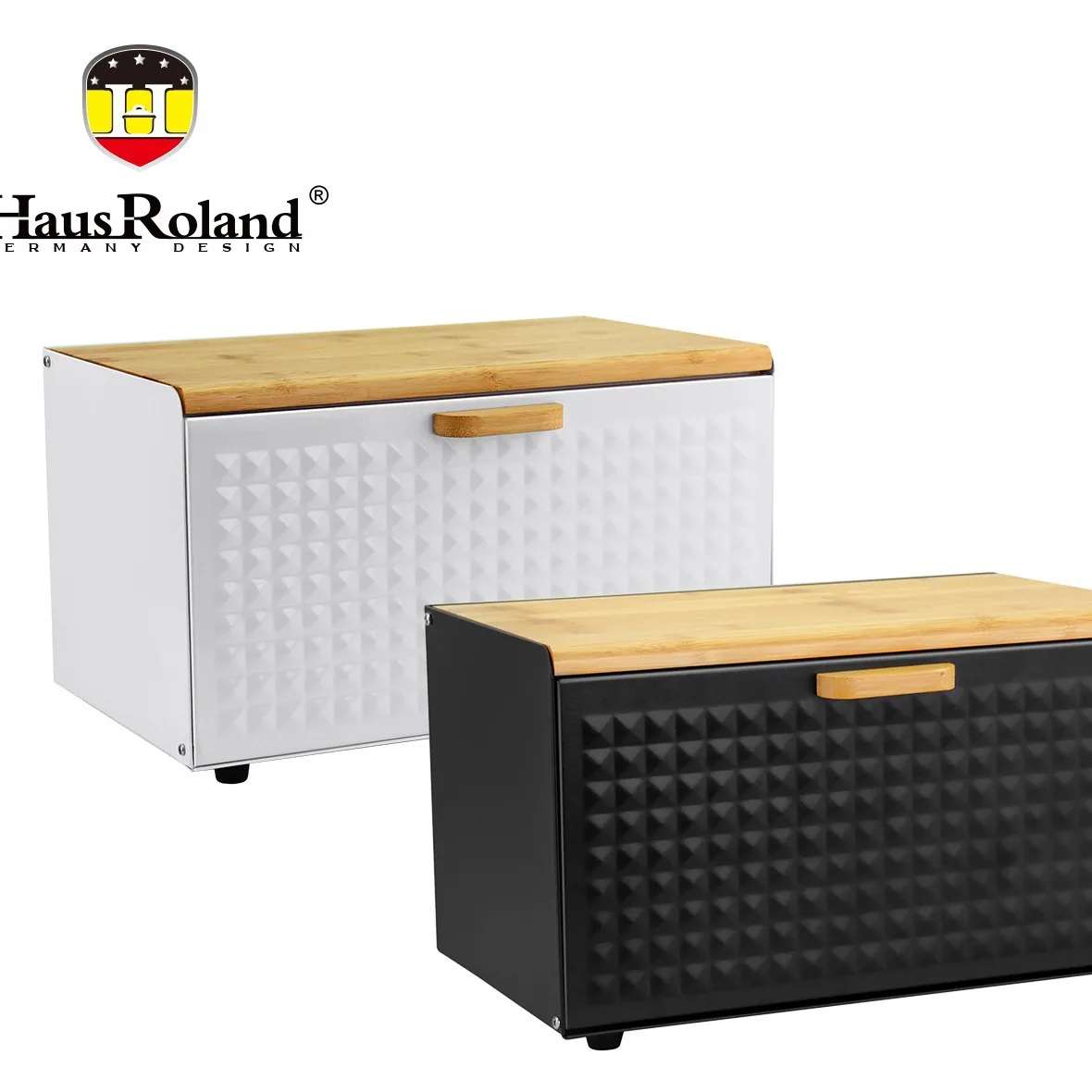 HausRoland household storage box, solid wood flip cover, fresh-keeping bread box, toast, candy, pastry, decoration, cosmetics 4