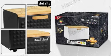 HausRoland household storage box, solid wood flip cover, fresh-keeping bread box, toast, candy, pastry, decoration, cosmetics 5