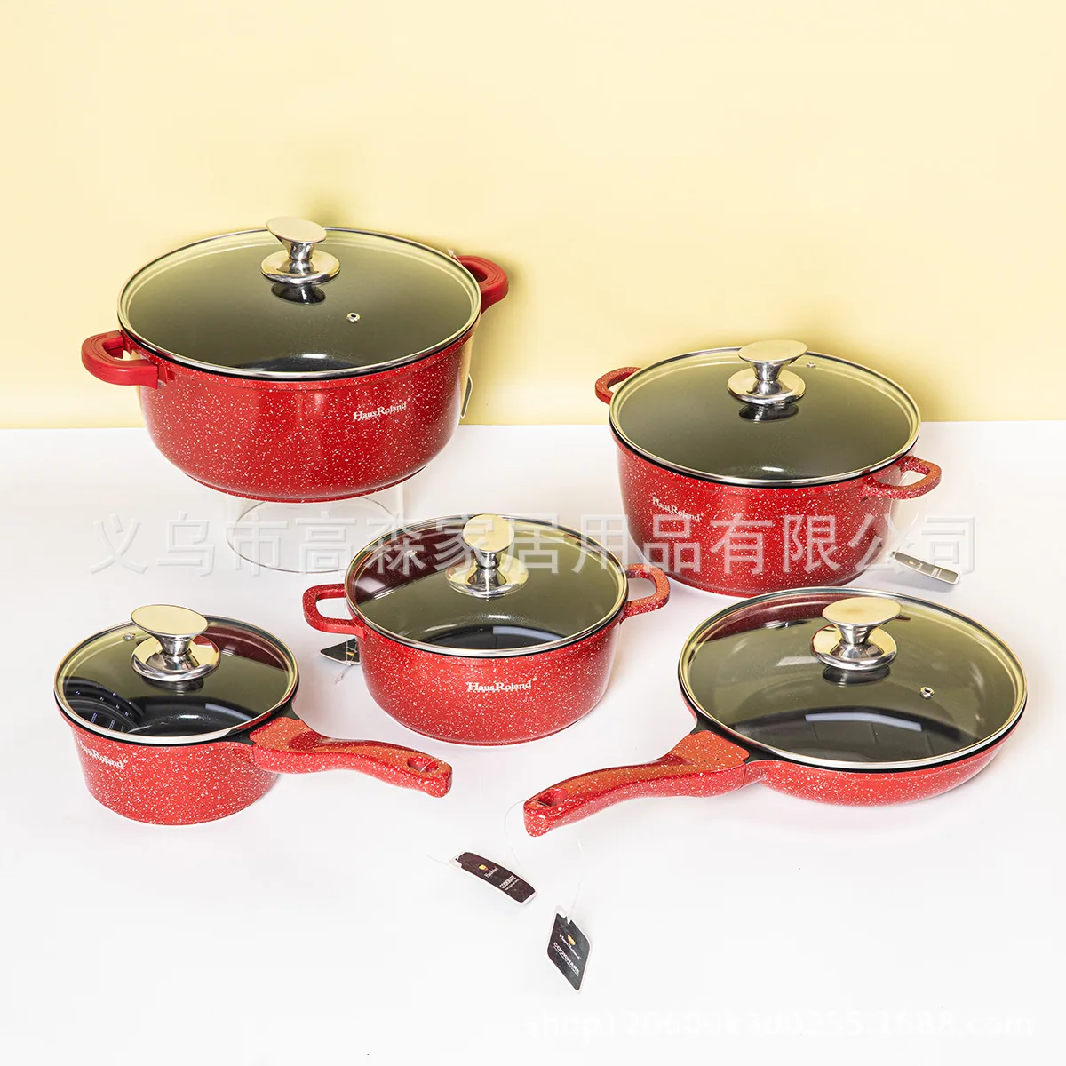 Amazon Cross border Rice Stone Non stick Pot Soup Pot Stew Pot Gift Aluminum Pot Set