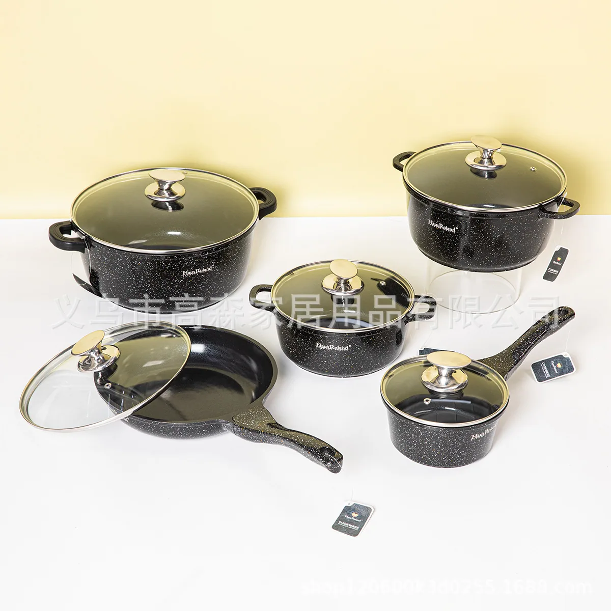 Amazon Cross border Rice Stone Non stick Pot Sup Periuk Rebus Hadiah Set Periuk Aluminium 2