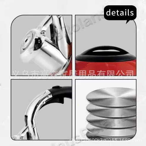 Cross border Amazon foreign trade original order stainless steel kettle, stainless steel whistle kettle, thickened double bottom 4