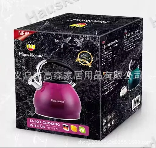 Cross border Amazon foreign trade original order stainless steel kettle, stainless steel whistle kettle, thickened double bottom 9